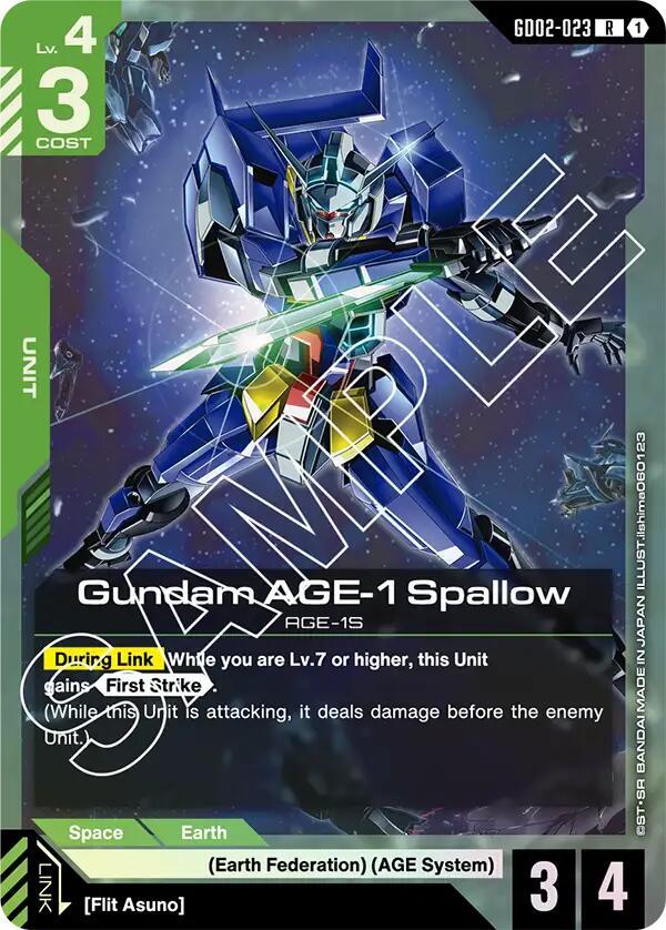 Gundam AGE-1 Spallow GD02-023 Gundam card