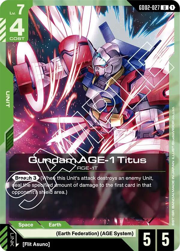 Gundam AGE-1 Titus GD02-027 Gundam card
