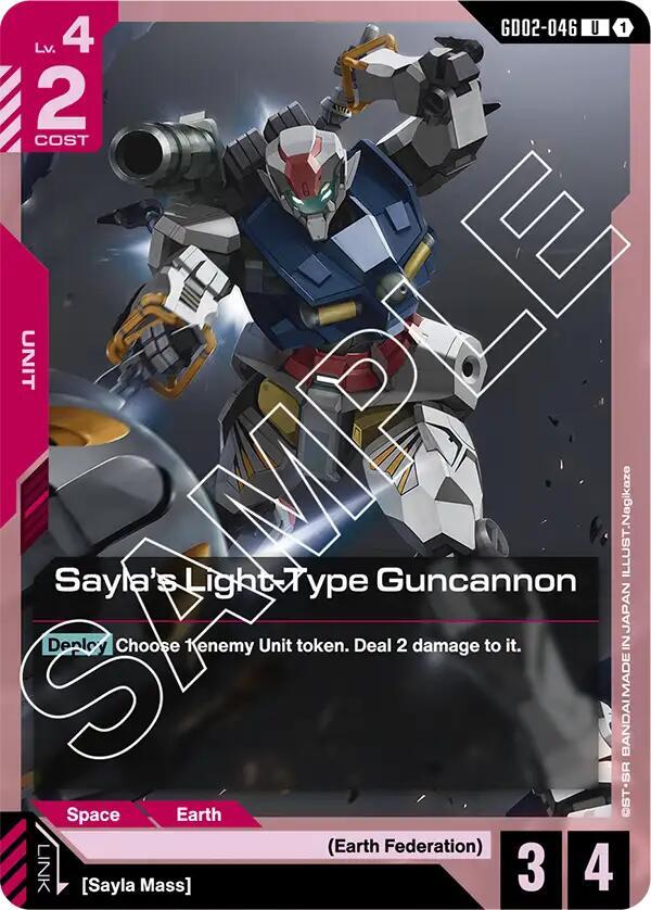 Sayla's Light-Type Guncannon GD02-046 Gundam card