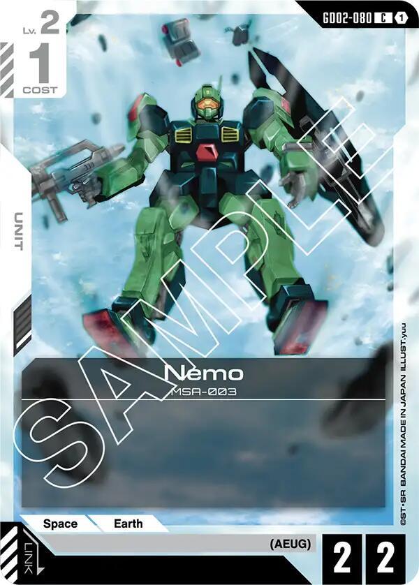 Nemo GD02-080 Gundam card