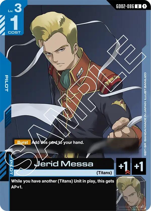 Jerid Messa GD02-086 Gundam card