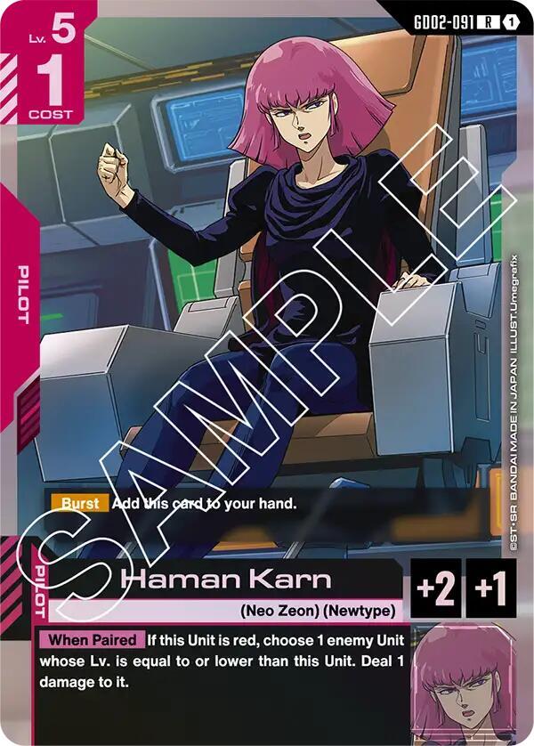 Haman Karn GD02-091 Gundam card