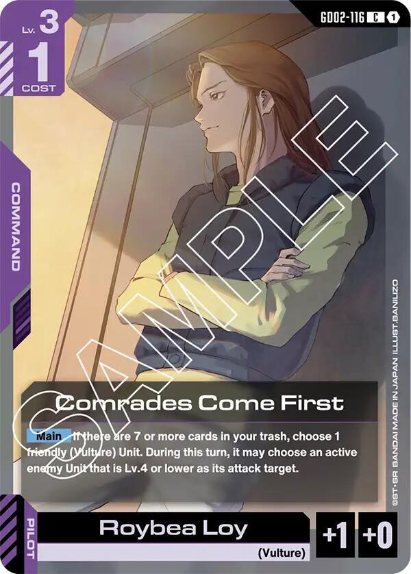 Comrades Come First GD02-116 Gundam card