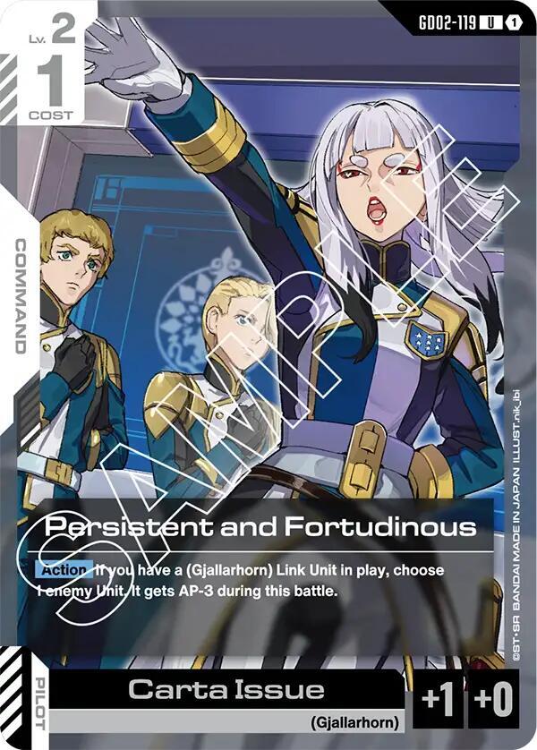 Persistent and Fortudinous GD02-119 Gundam card