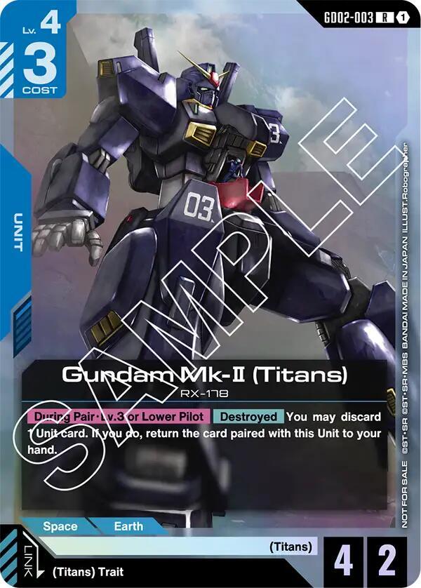 Gundam Mk-II (Titans) GD02-003 R Gundam card