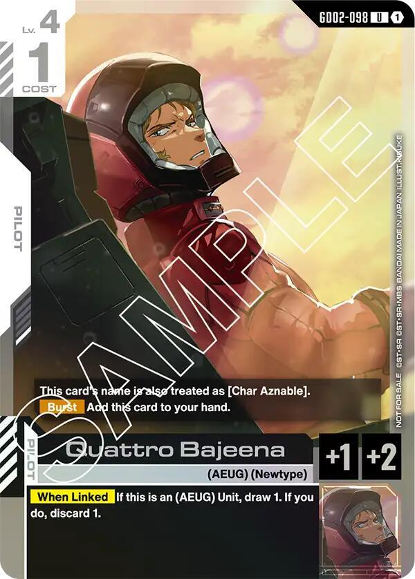 Quattro Bajeena GD02-098 U Gundam card