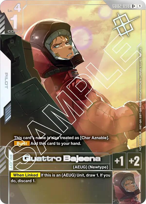 Quattro Bajeena GD02-098 U+ Gundam card