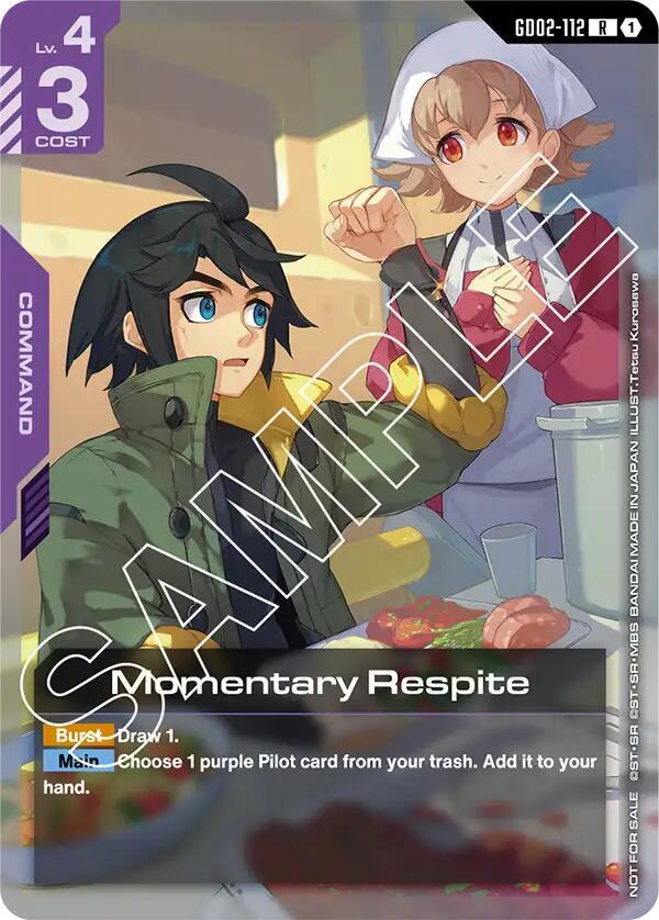 Momentary Respite GD02-112 R Gundam card