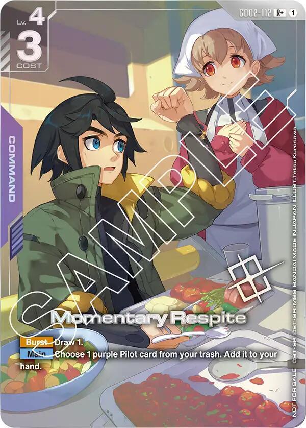 Momentary Respite GD02-112 R+ Gundam card