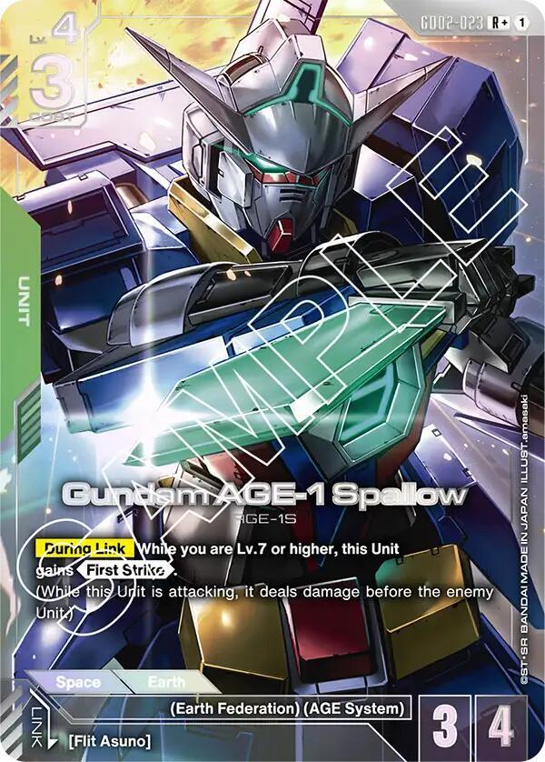 Gundam AGE-1 Spallow GD02-023 R+ Gundam card