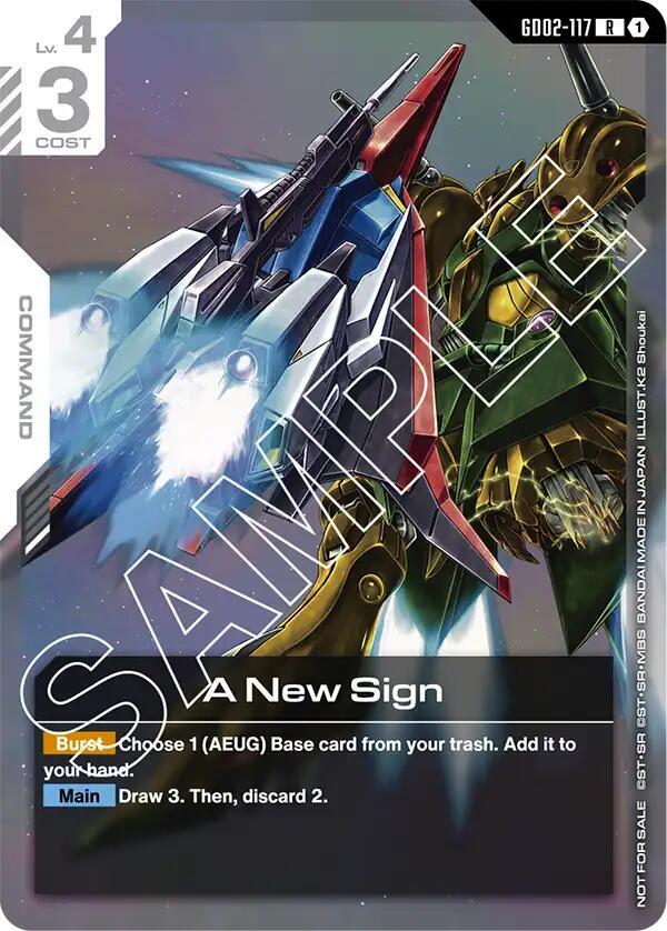 A New Sign GD02-117 R Gundam card
