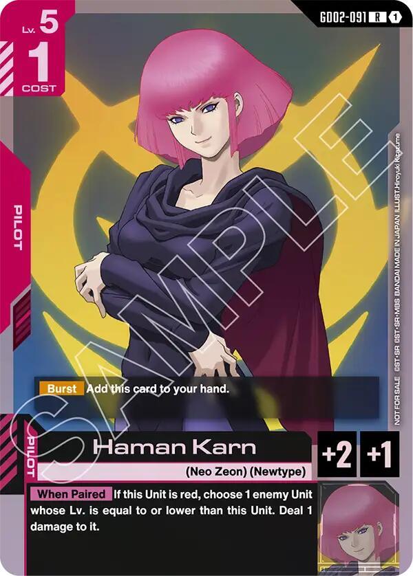 Haman Karn GD02-091 R Gundam card