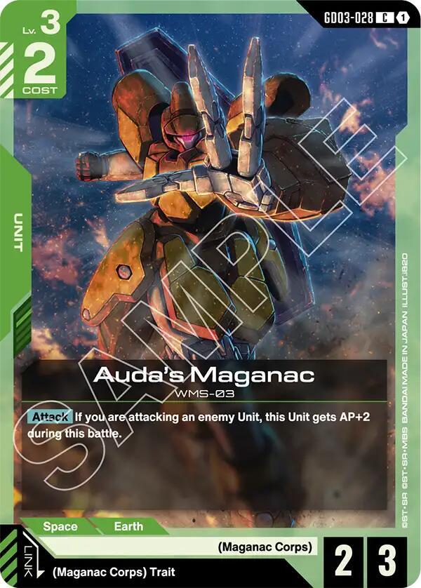 Auda's Maganac GD03-028 Gundam card