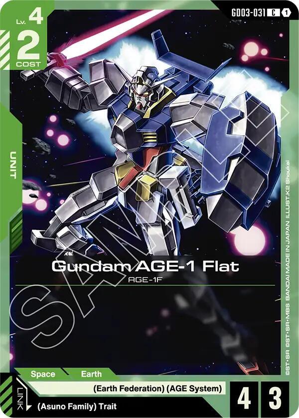 Gundam AGE-1 Flat GD03-031 Gundam card
