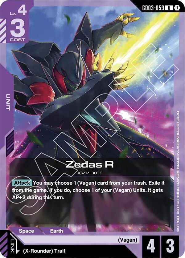 Zedas R GD03-059 Gundam card