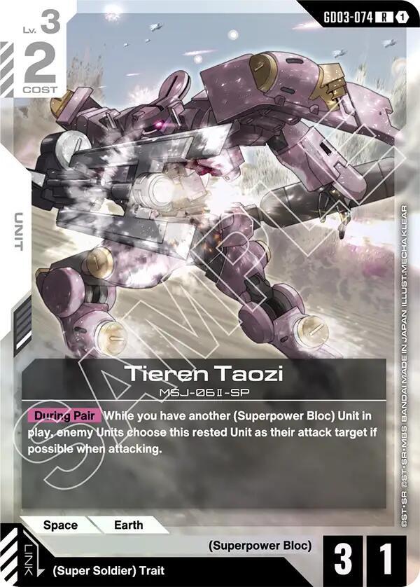 Tieren Taozi GD03-074 Gundam card