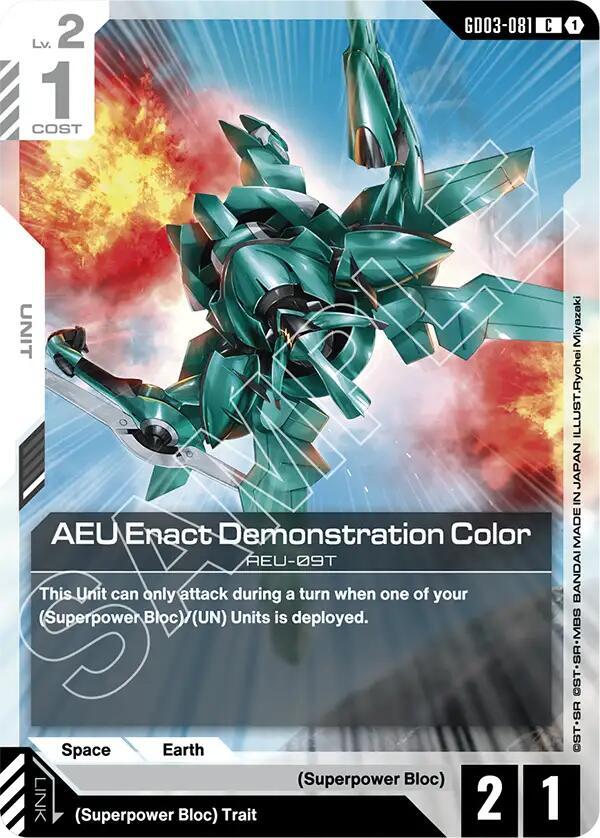 AEU Enact Demonstration Color GD03-081 Gundam card