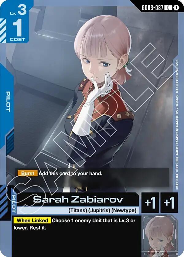 Sarah Zabiarov GD03-087 Gundam card