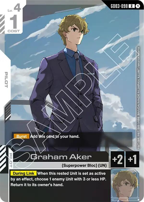 Graham Aker GD03-098 Gundam card