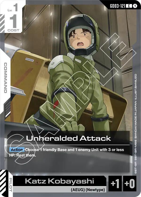 Unheralded Attack GD03-121 Gundam card