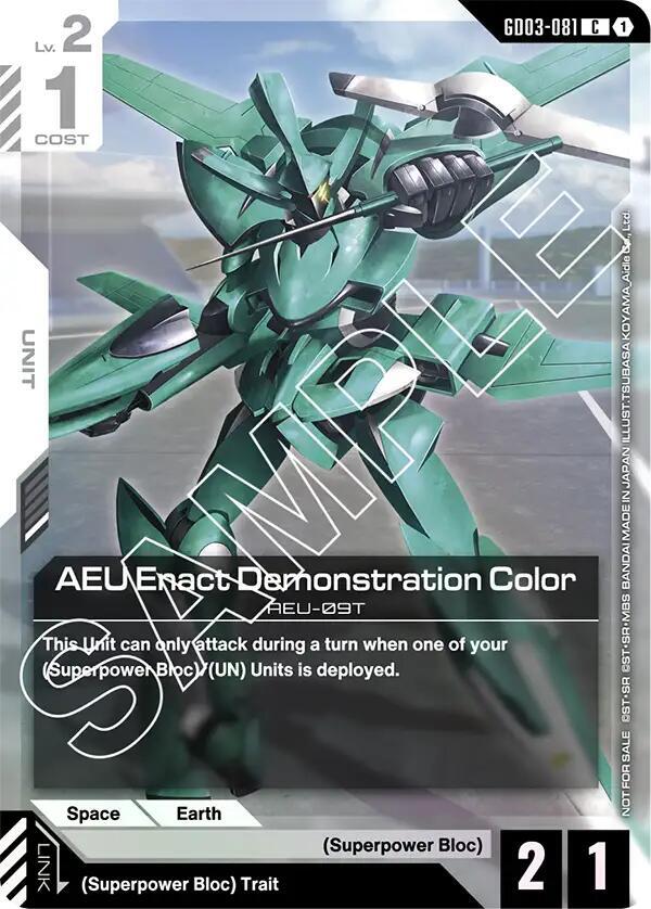 AEU Enact Demonstration Color GD03-081 C Gundam card