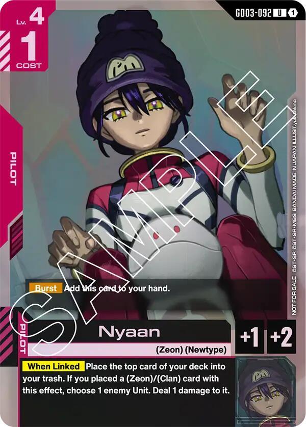 Nyaan GD03-092 U Gundam card