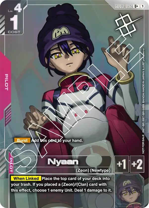 Nyaan GD03-092 U+ Gundam card