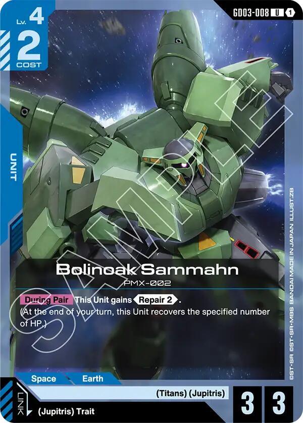 Bolinoak Sammahn GD03-008 Gundam card