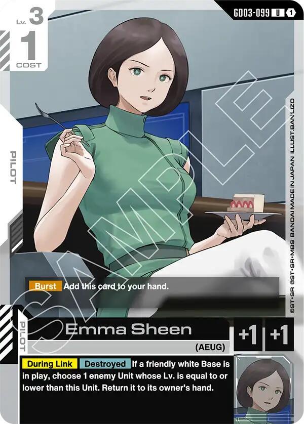 Emma Sheen GD03-099 Gundam card