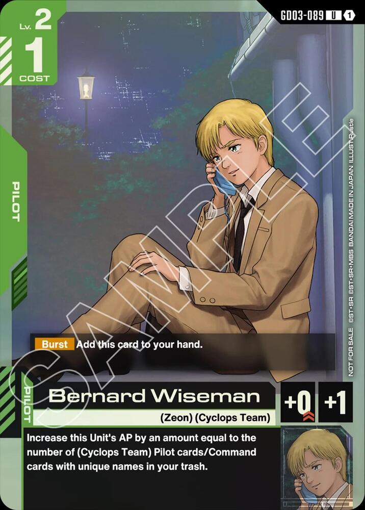 Bernard Wiseman GD03-089 U Gundam card