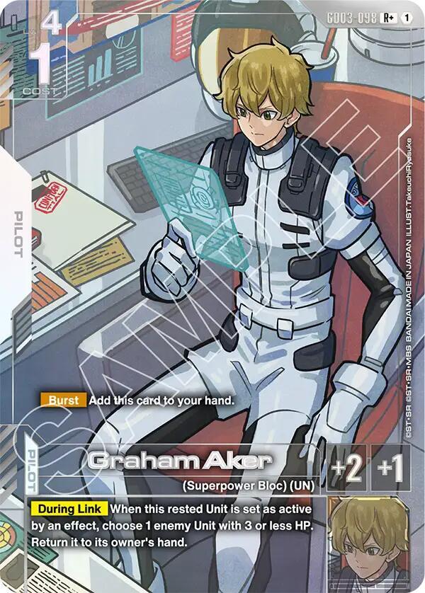 Graham Aker GD03-098 R+ Gundam card