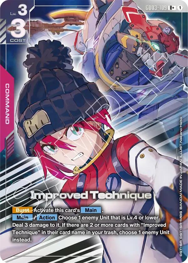 Improved Technique GD03-109 R+ Gundam card