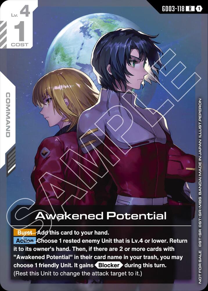 Awakened Potential GD03-118 R Gundam card