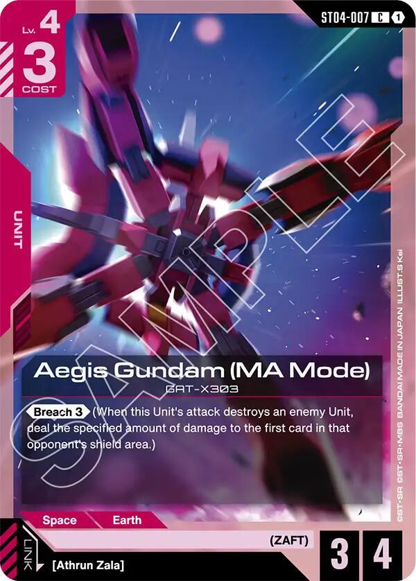Aegis Gundam (MA Mode) ST04-007 C Gundam card