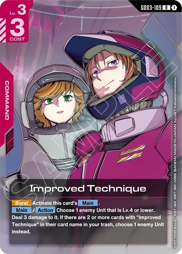 Improved Technique GD03-109 R Gundam card