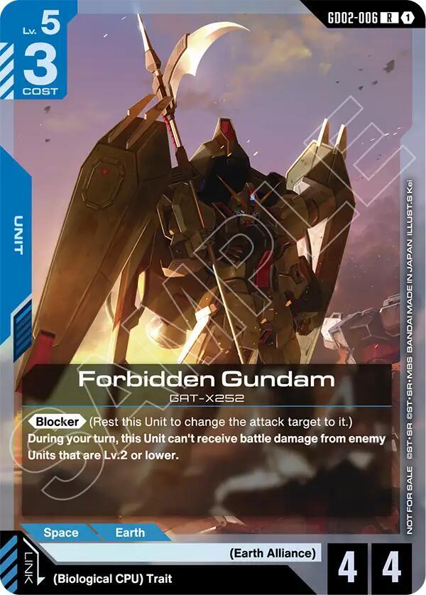 Forbidden Gundam GD02-006 R Gundam card