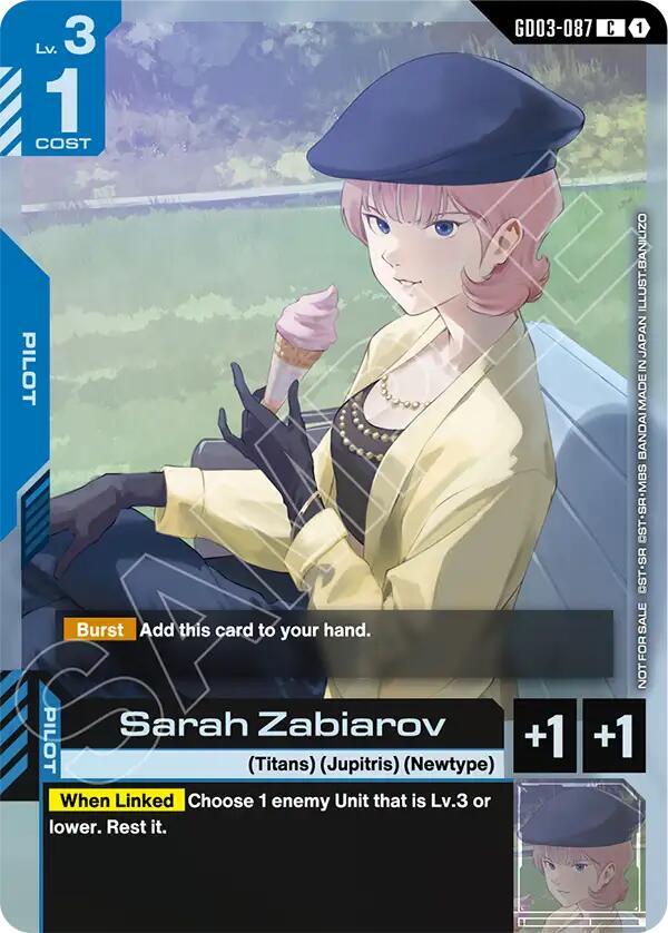 Sarah Zabiarov GD03-087 C Gundam card