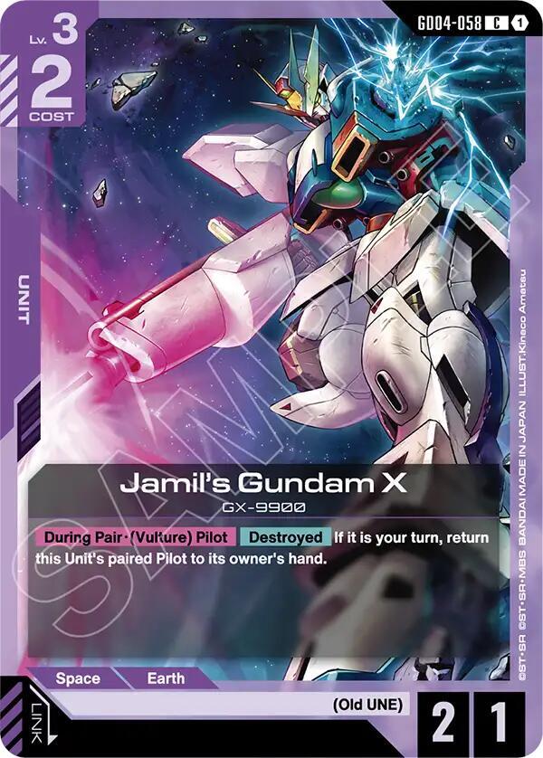 Jamil's Gundam X GD04-058 Gundam card