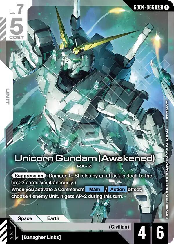Unicorn Gundam (Awakened) GD04-066 Gundam card