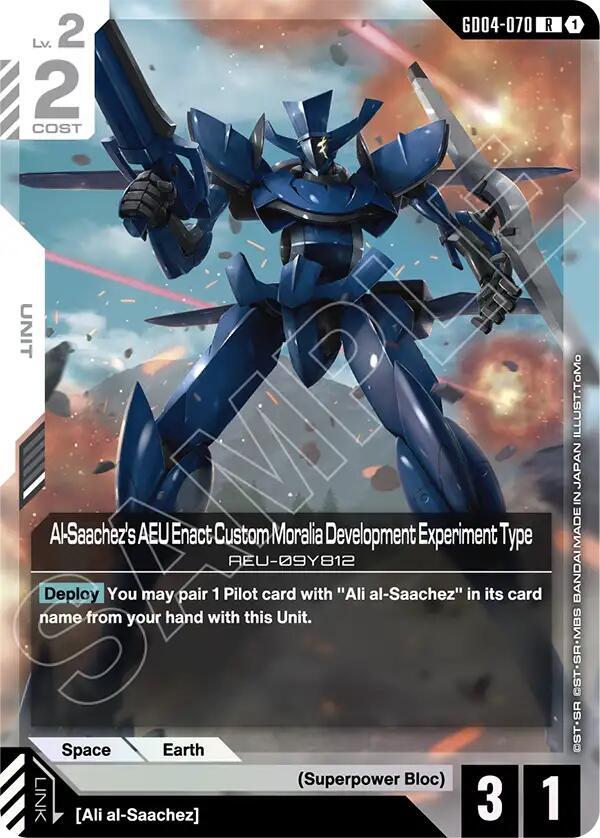 Al-Saachez's AEU Enact Custom Moralia Development Experiment Type GD04-070 Gundam card