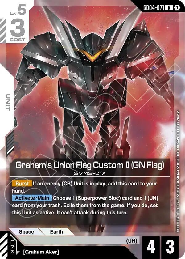 Graham's Union Flag Custom II (GN Flag) GD04-071 Gundam card