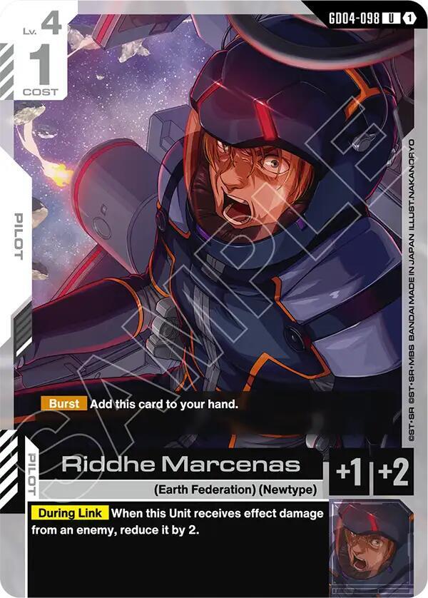 Riddhe Marcenas GD04-098 Gundam card