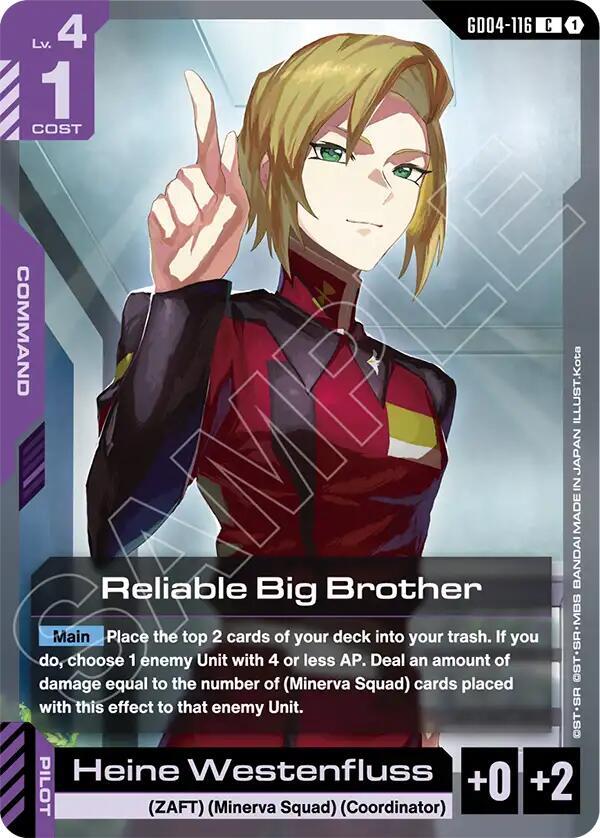 Reliable Big Brother GD04-116 Gundam card