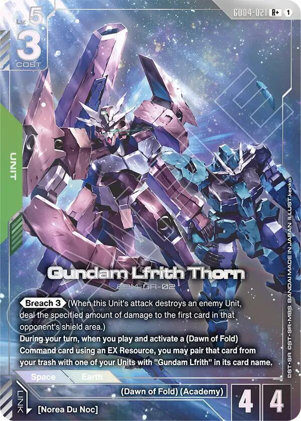 Gundam Lfrith Thorn GD04-021 R+ Gundam card