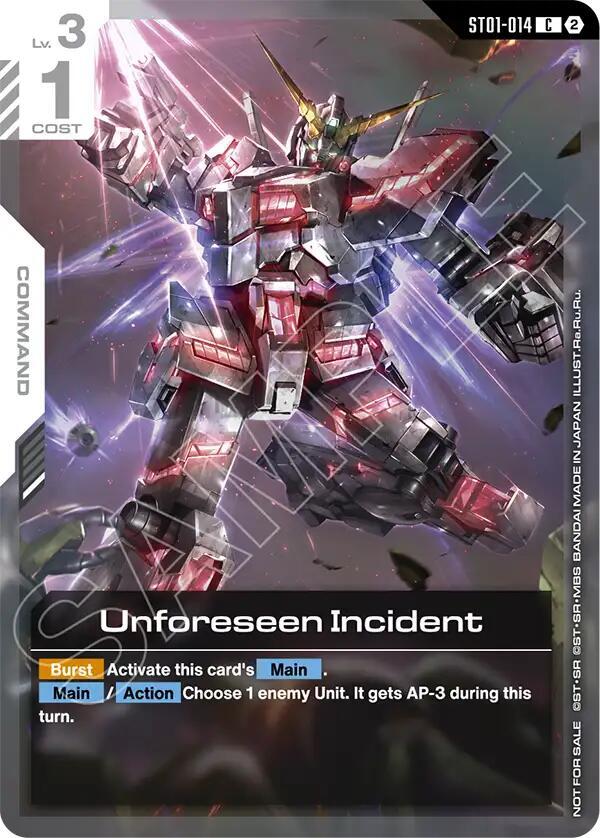Unforeseen Incident ST01-014 C Gundam card