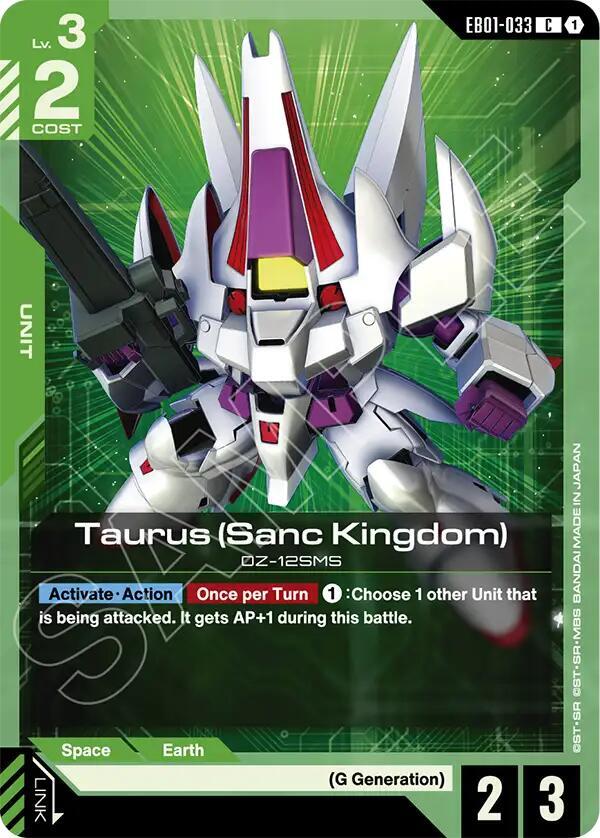 Taurus (Sanc Kingdom) EB01-033 Gundam card