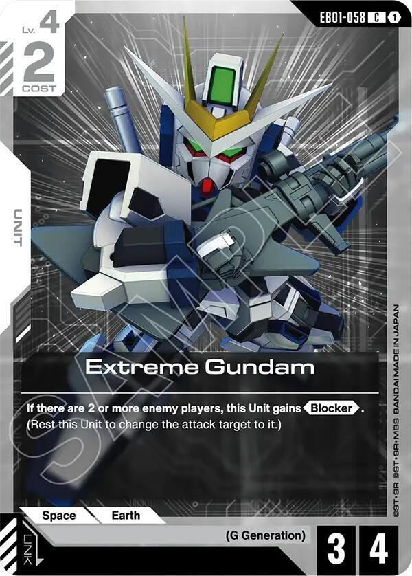 Extreme Gundam EB01-058 Gundam card