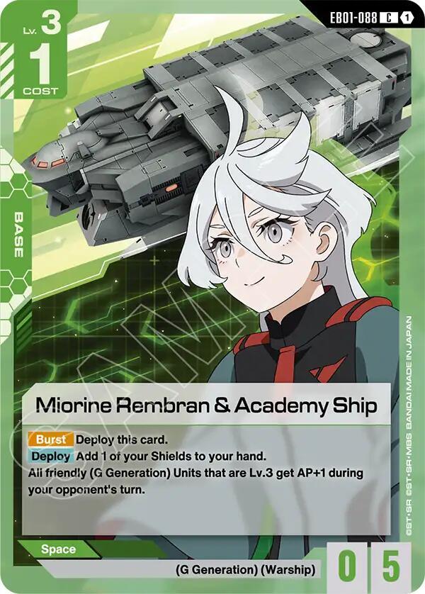 Miorine Rembran & Academy Ship EB01-088 Gundam card