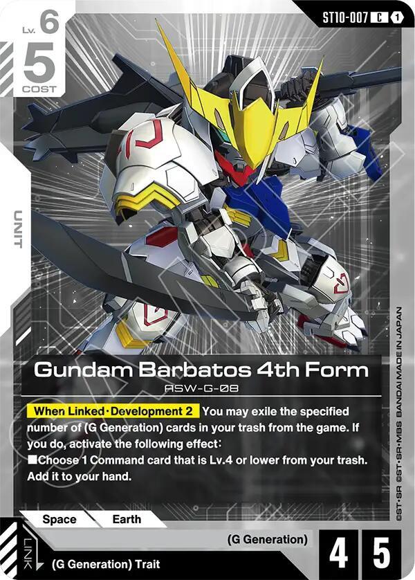Gundam Barbatos 4th Form ST10-007 Gundam card