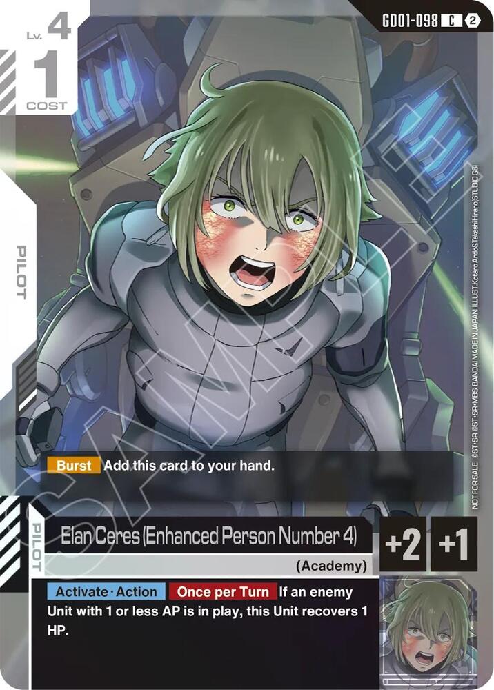 Elan Ceres (Enhanced Person Number 4) GD01-098 C Gundam card